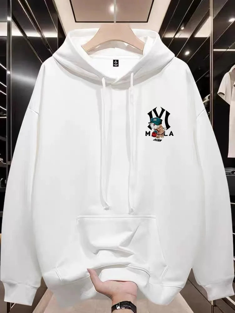 Japanese trendy men's hooded sweatshirt autumn and winter adult men and women's casual fashion loose warm pullover sweatshirt