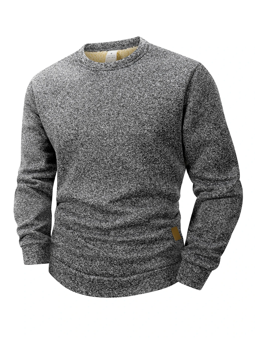 New Mens Round Neck Fleece Sweatshirt Solid Color Loose Casual Pullover Men Fashion Warm Long Sleeve Hoodies Men Clothing S-XXXL
